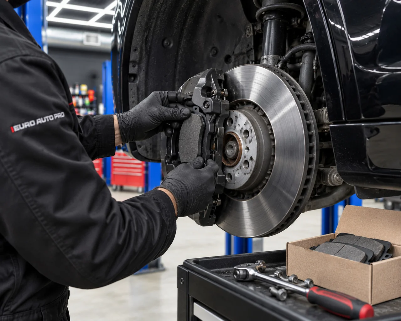 Установка тормозных колодок при снятом колесе Porsche